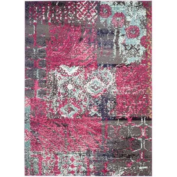 Safavieh Monaco Power Loomed Rectangle Rug- Pink - Multi- 8 x 11 ft. MNC210D-8 - main